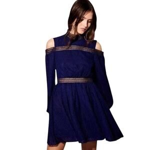 NWOT Acler 2 Navy Cold Shoulder Backless Mini Dress